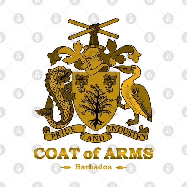 Barbados Coat of Arms Gold by IslandConcepts