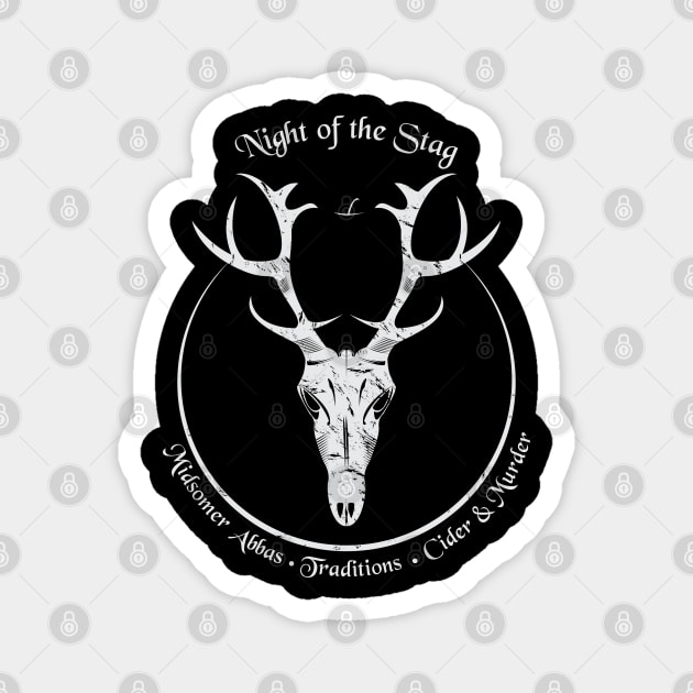 Midsomer Murders - Night of the Stag - Gray Magnet by Sandi Van Winkle_Illustration