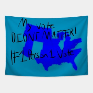 1 Person 1 Vote (Blue) Tapestry