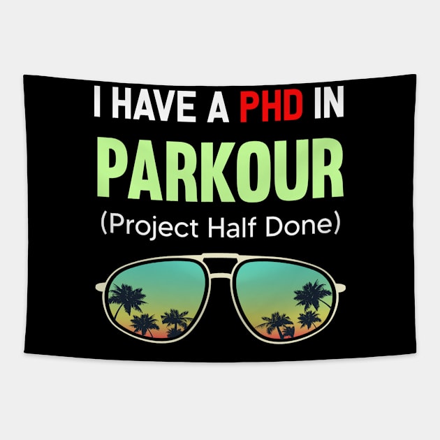 PHD Project Half Done Parkour Tapestry by symptomovertake