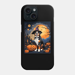 Aesthetic Halloween Greater Swiss Mountain Dog Witch Pumpkin Horror Nights Custom Phone Case