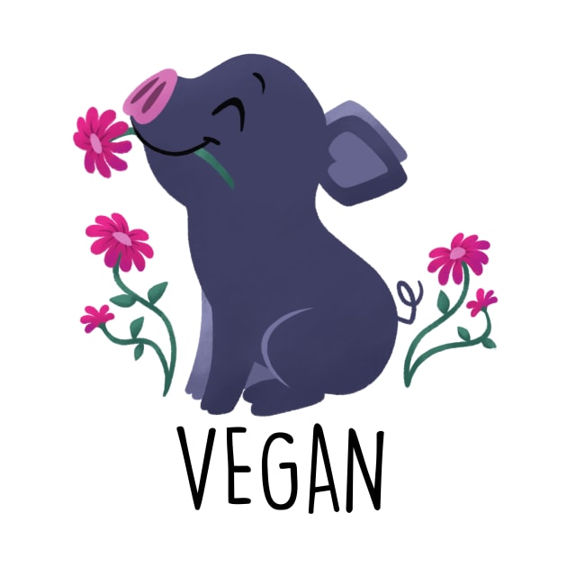 Peaceful Vegan Pig - Light by cutevegan