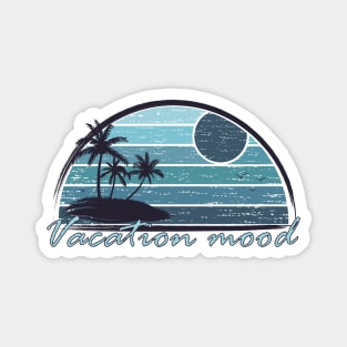 Vintage tropical vacation mood in blue Magnet