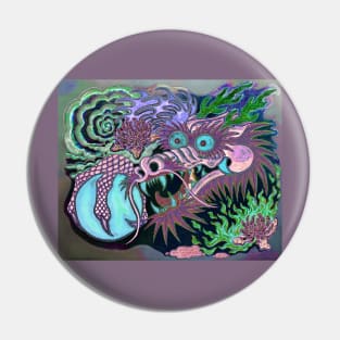 Neon Dragon With 4 Elements Variant 4 Pin