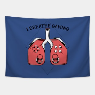 Funny Gamer Gift 'Controller Lungs' Video Gaming Merch Design Tapestry