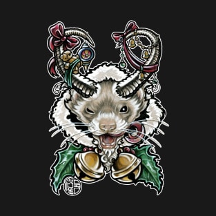 Krampus Ferret - White Outlined Version T-Shirt