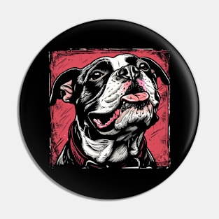 Retro Art American Bully Dog Lover Pin