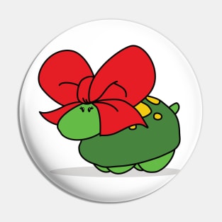 Super Cute Turtle with a Big Bow Pin