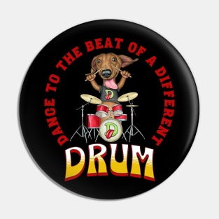 Funny Doxie cute Dachshund dog Drumming rockin and rolling Pin