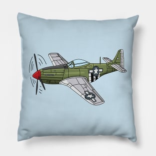 Military plane cartoon illustration Pillow