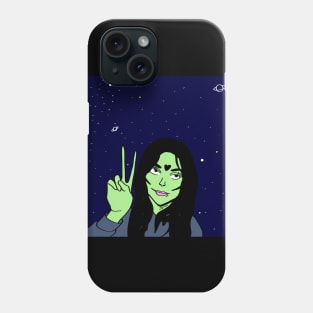 Alien chick peace out Phone Case