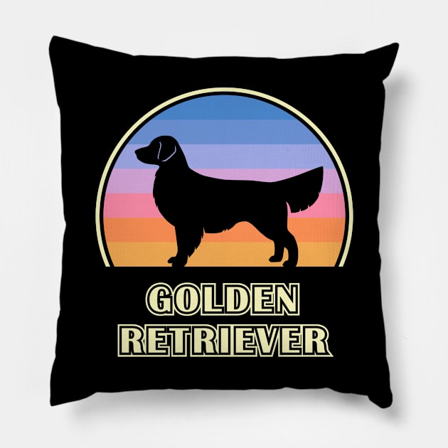 Golden Retriever Vintage Sunset Dog Pillow by millersye