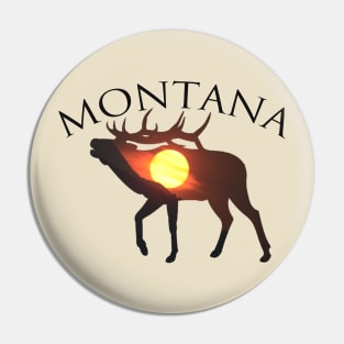 Montana Elk Sunrise Pin