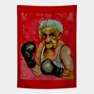 The lady boxer Tapestry