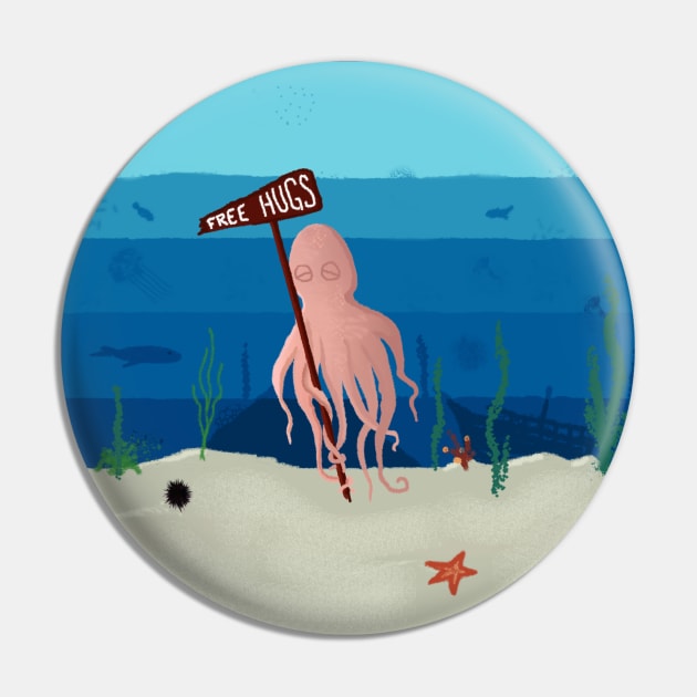Free Hugs Under The Sea Pin by TenomonMalke