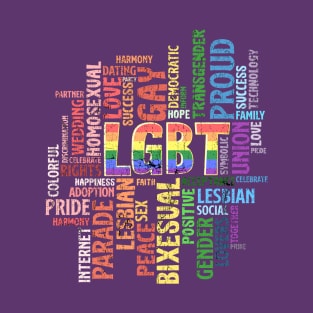 LGBTQ Awareness Word Cloud Pride Equality Gift T-Shirt