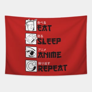 Eat Sleep Anime Repeat - Just a Girl Who Loves anime Tapestry