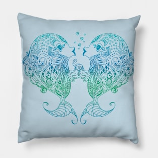 Pisces Fish Heart Shape Boho Pillow