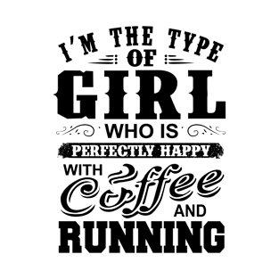 Girl's Coffee And Running T Shirt T-Shirt