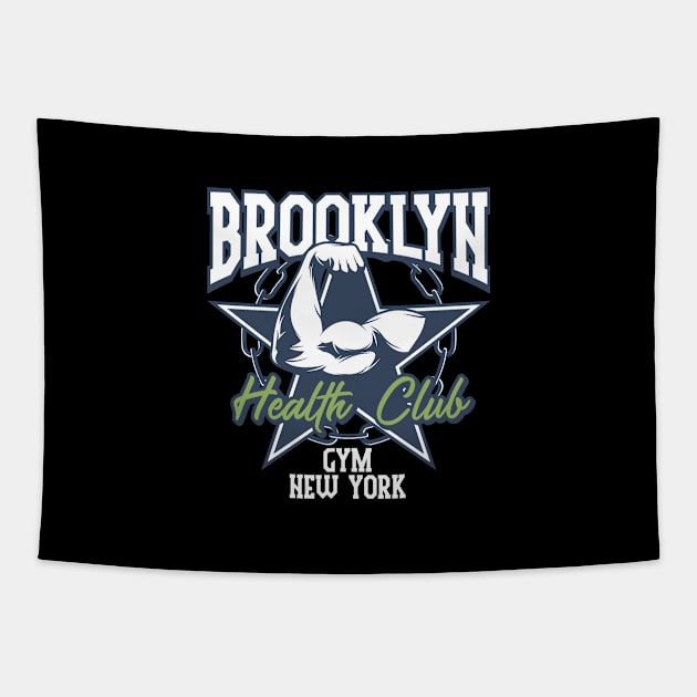 Brooklyn Health Club Tapestry by JabsCreative