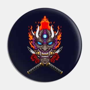 Oni Mask Illustration 03 Pin