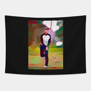 Golfer Abstract Painting Tapestry