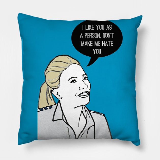 Don’t make me hate you Pillow by Katsillustration