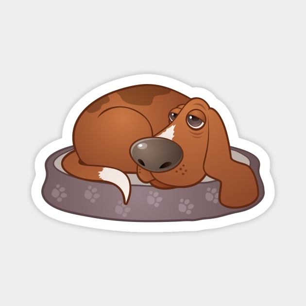 Sleepy Hound Dog Magnet by fizzgig