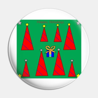 Christmas trees with gift Pin