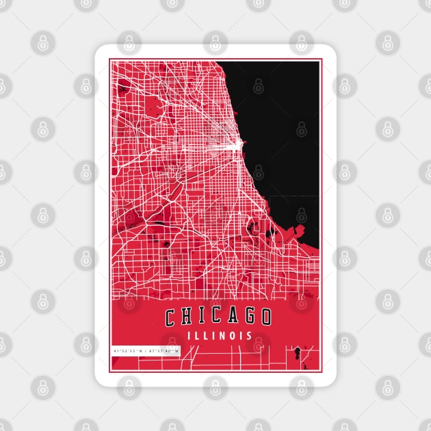 Chicago - City Street Map Magnet by guayguay