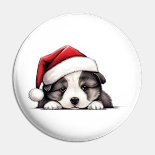 Christmas Peeking Puppy Pin