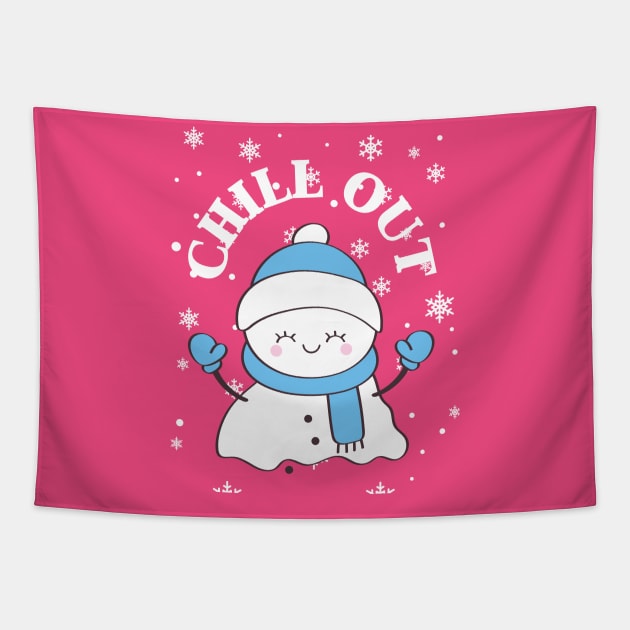 Chill Out Snowman Tapestry by BBbtq