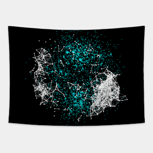 Abstract Dots and Lines Connection Starfield Tapestry