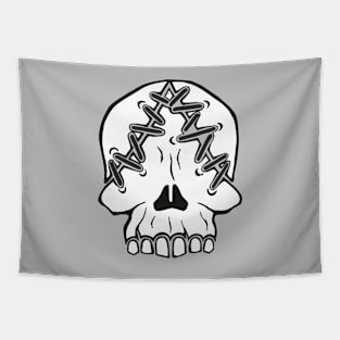 Black and white skull with stitches Tapestry