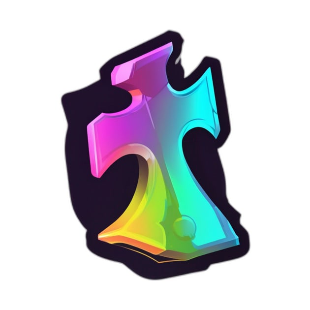 Vibrant Holographic Puzzle Piece Design No. 577 by cornelliusy