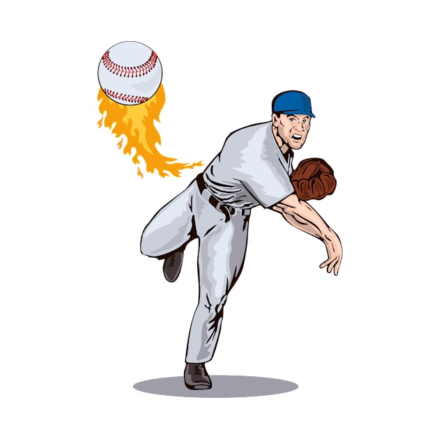 American Baseball Pitcher Retro by retrovectors