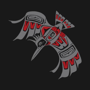 Tlingit style Kingfisher, in gray T-Shirt