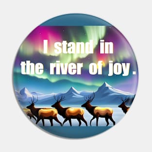 joy mantra with colorful elk tundra northern light theme Pin