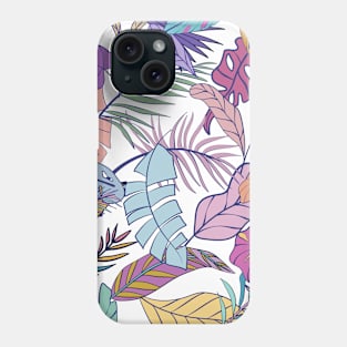 Colorful Leaves and Flowers Print Phone Case