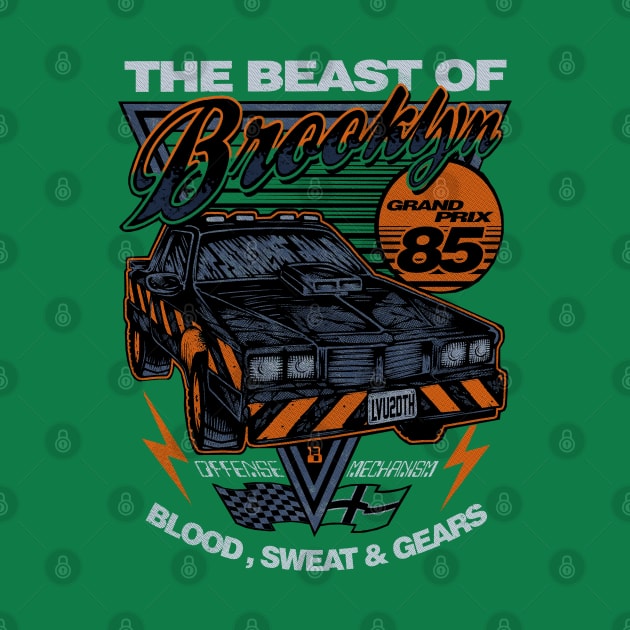 THE BEAST OF BROOKLYN   GREEN  (FRONT AND BACK) by joeyjamesartworx