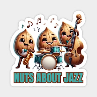 Jazz Band Nut Trio Illustration Magnet