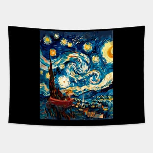 Calvin and Hobbes Stary Night Animal Antics Tapestry