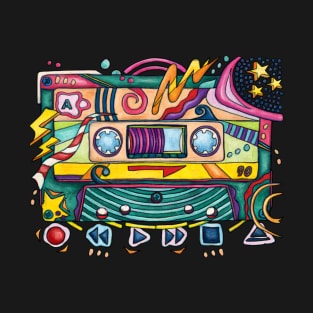 80s cassette tape with pop colors T-Shirt