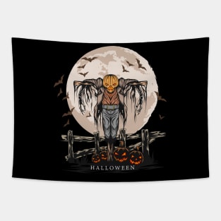 Creepy Scarecrow Halloween Tapestry