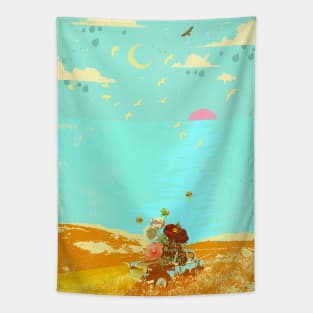 COASTAL FLORAL Tapestry