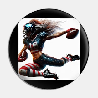 American Woman NFL Football Player #4 Pin