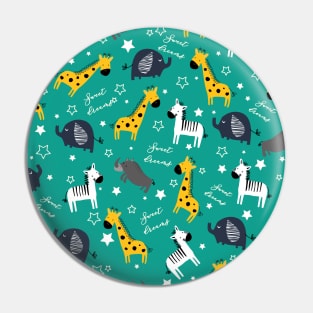 Sweet dreams little one zoo animals cute pattern sea green Pin