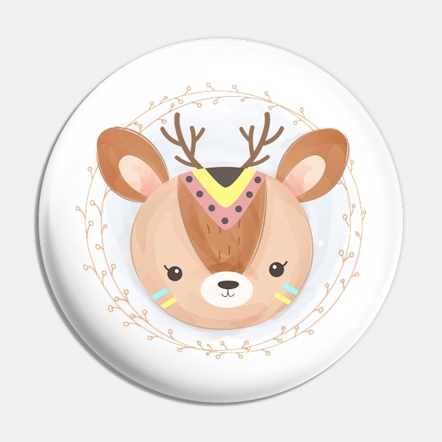 Deer Pin by O2Graphic