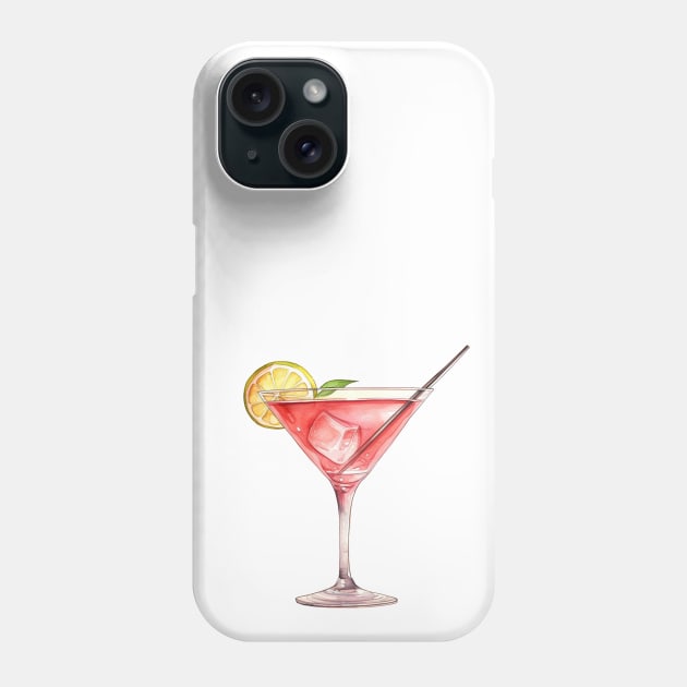 Cosmopolitan Cocktail Art Phone Case by Pastel Craft