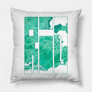 Rio de Janeiro, Brazil City Map Typography - Watercolor Pillow